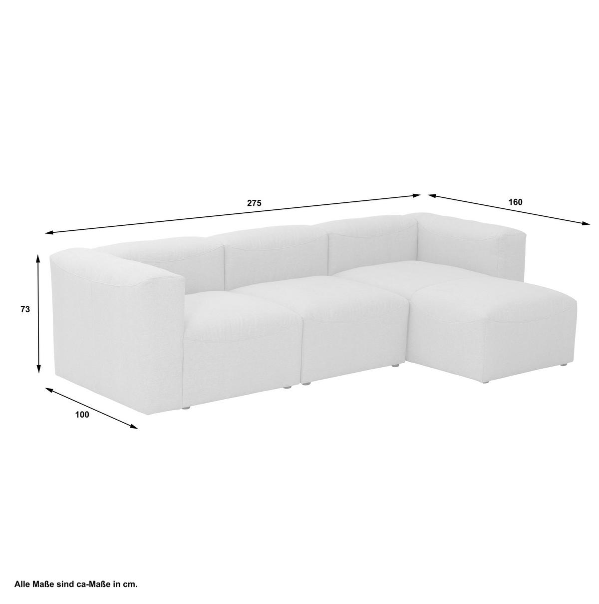 ECKSOFA in Flachgewebe Anthrazit   - Anthrazit, Design, Kunststoff/Textil (275/73/160cm) - Max Winzer