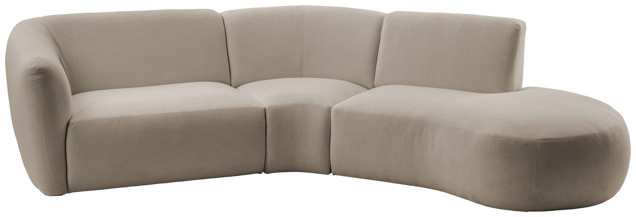 ECKSOFA in Mikrofaser Taupe - Taupe/Schwarz, Modern, Kunststoff/Textil (276/182cm) - Livetastic