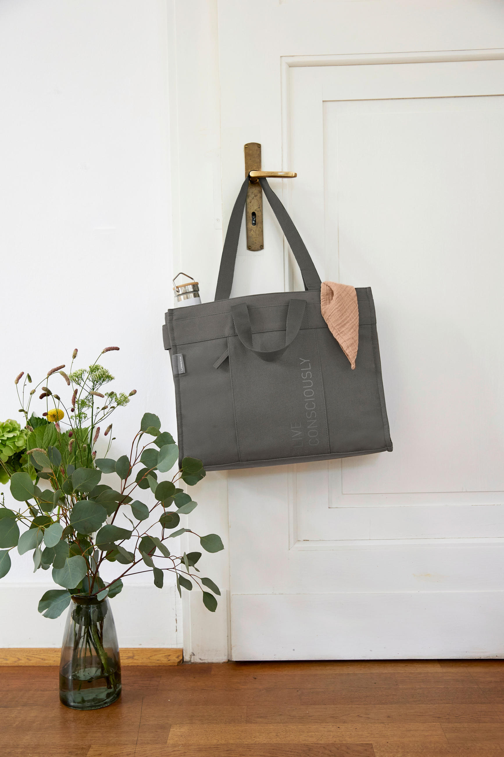 WICKELTASCHE  - Anthrazit, Basics, Textil (43/13/32cm) - Lässig