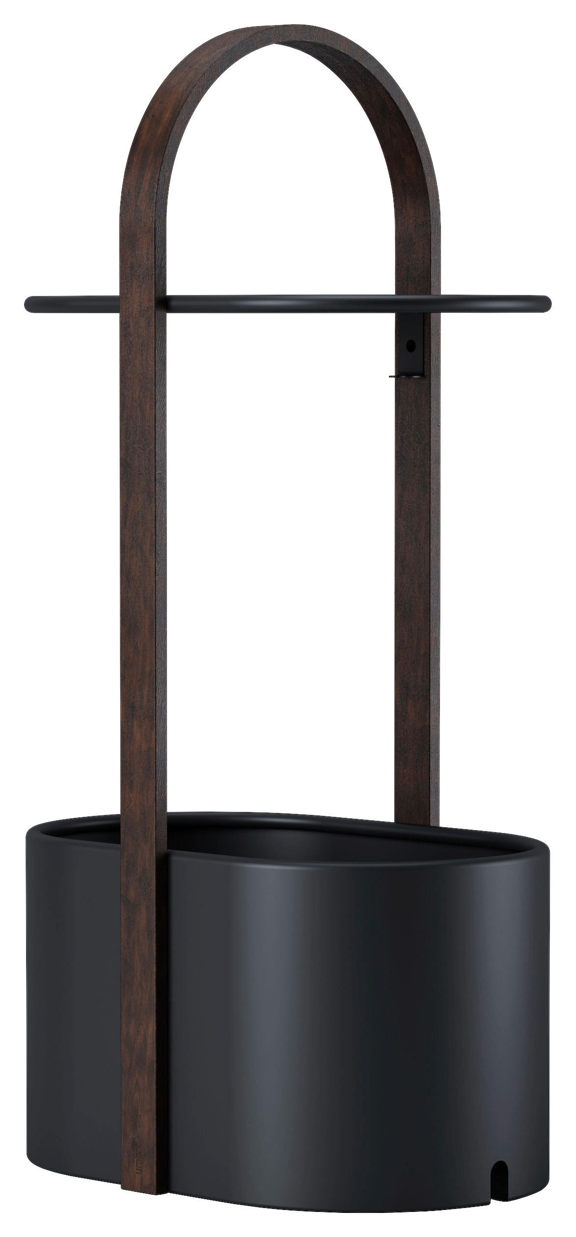 BEISTELLTISCH Eukalyptusholz Schwarz, Walnussfarben rund  - Walnussfarben/Schwarz, Design, Holz/Metall (24,1/68,9/35,3cm) - Umbra