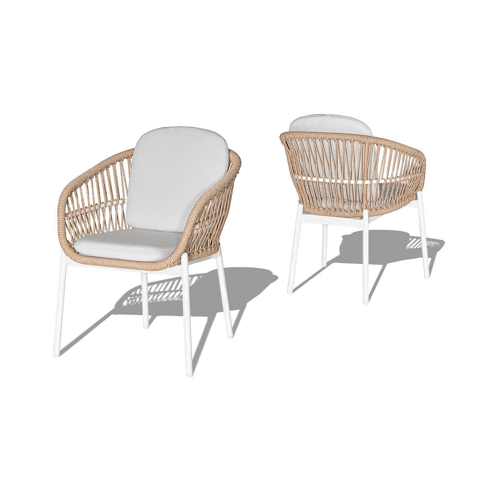 VRTNA STOLICA  bež  metal, plastika, tekstil      - bijela/prirodne boje, Moderno, metal/tekstil (63.5/77.5/62cm) - Ambia Garden