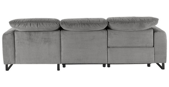 ECKSOFA in Cord Dunkelgrau  - Dunkelgrau/Schwarz, KONVENTIONELL, Textil/Metall (266/180cm) - Hom`in