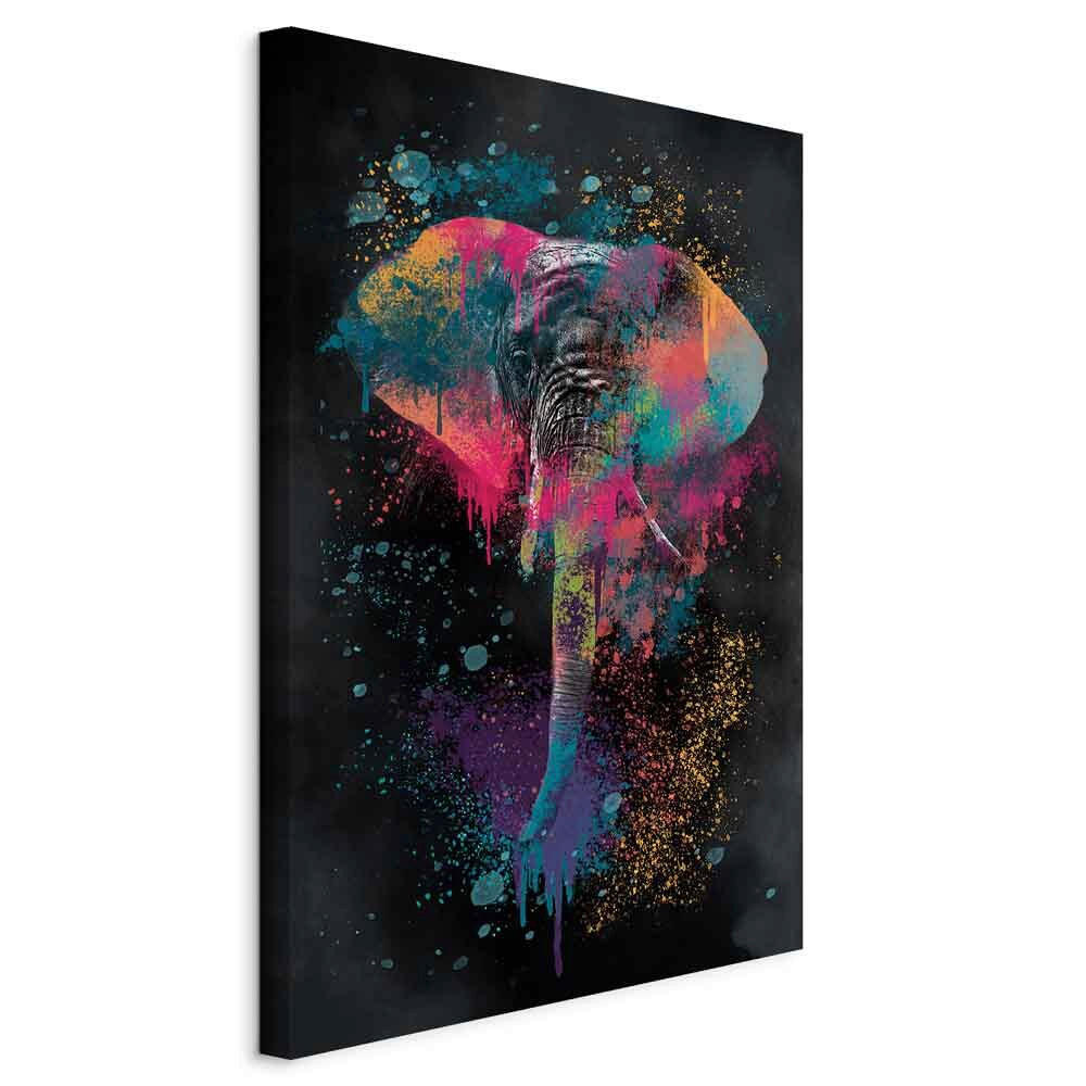 LEINWANDBILD Abstraktes, Tiere Multicolor, Schwarz  - Multicolor/Schwarz, Basics, Holz/Textil (80/120/1,2cm) - artgeist