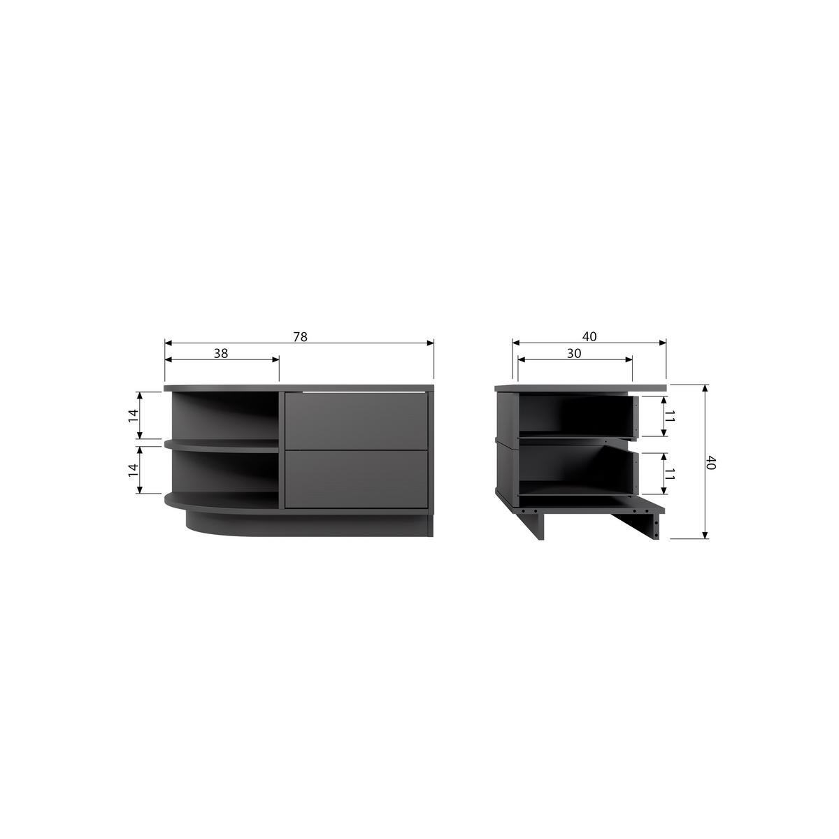 LOWBOARD Finca  in 78/40/40 cm  - Schwarz, Design, Holz (78/40/40cm) - Livetastic