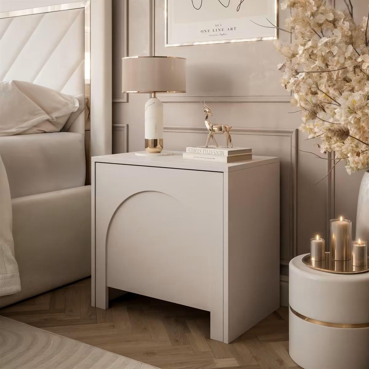 NACHTSCHRANK 53,5/51/35 cm  - Kaschmir, Design, Holzwerkstoff (53,5/51/35cm) - Boxxx