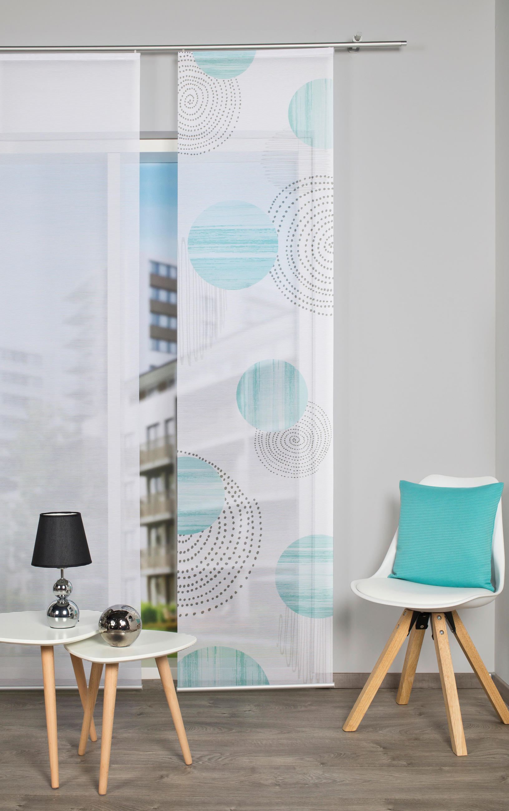 FLÄCHENVORHANG in Mintgrün halbtransparent  - Mintgrün, Design, Textil (60/260cm)