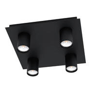 LED-STRAHLER Valcasotto 32/32/10 cm   - Schwarz, Design, Metall (32/32/10cm) - Eglo