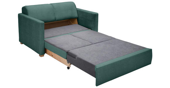 SCHLAFSOFA  in Flachgewebe Türkis  - Türkis/Buchefarben, KONVENTIONELL, Holz/Textil (144/81/97,5cm) - Carryhome