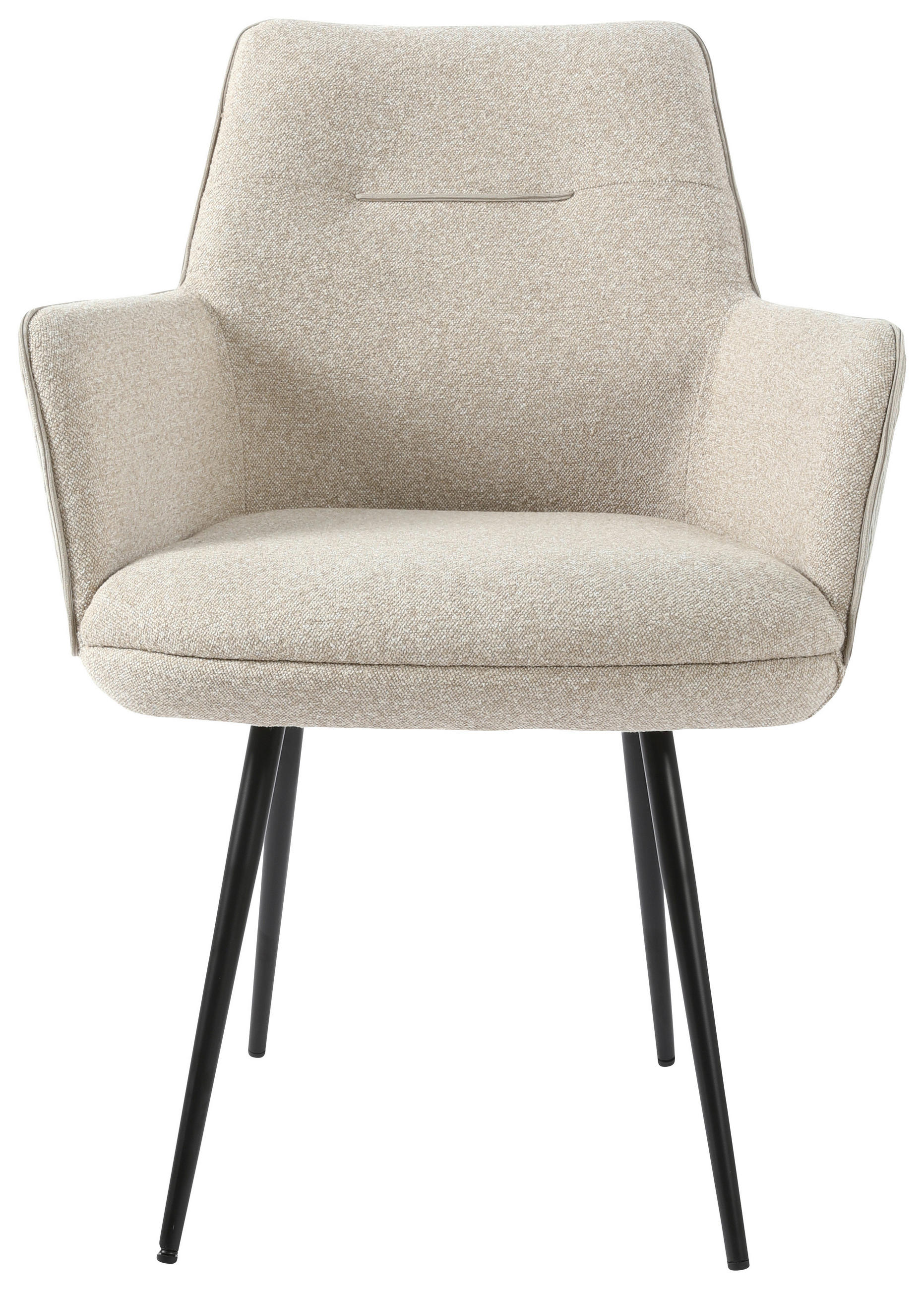 STOLICA S NASLONOM ZA RUKE  krem  metal, tekstil      - crna/krem, Design, metal/tekstil (60/86/62cm)