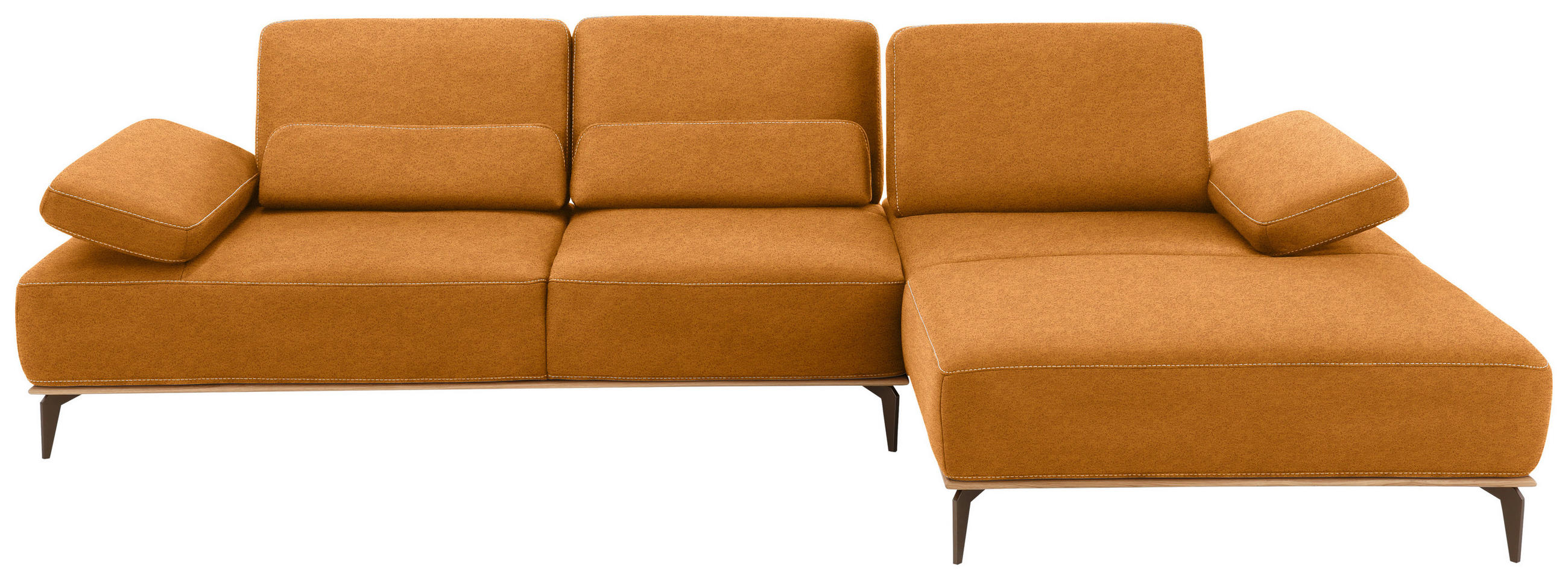 ECKSOFA 16580 Sprint Hellbraun Mikrofaser  - Hellbraun/Beige, Design, Textil/Metall (298/176cm) - Valnatura