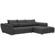 ECKSOFA in Webstoff Dunkelgrau  - Dunkelgrau/Silberfarben, MODERN, Kunststoff/Textil (304/218cm) - Carryhome