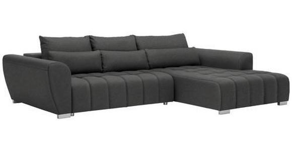 ECKSOFA in Webstoff Dunkelgrau  - Dunkelgrau/Silberfarben, MODERN, Kunststoff/Textil (304/218cm) - Carryhome