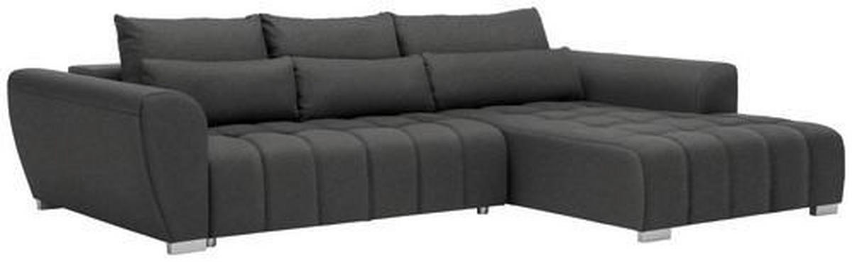 HÖRNSOFFA i vävt tyg mörkgrå  - mörkgrå/silver, Modern, textil/plast (304/218cm) - Livetastic
