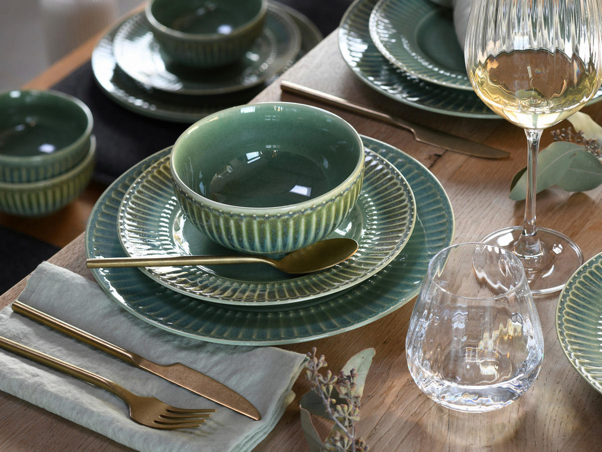 TAFELSERVICE Salbeigrün Celadon Grün 12-teilig  - Salbeigrün, Basics, Keramik - Creatable