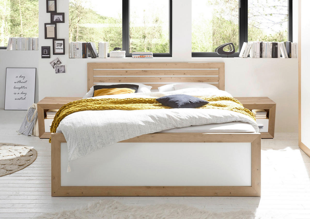 SPAVAĆA SOBA    180/200 cm  - bijela/boje hrasta, Konvencionalno, drvni materijal (180/200cm) - MID.YOU
