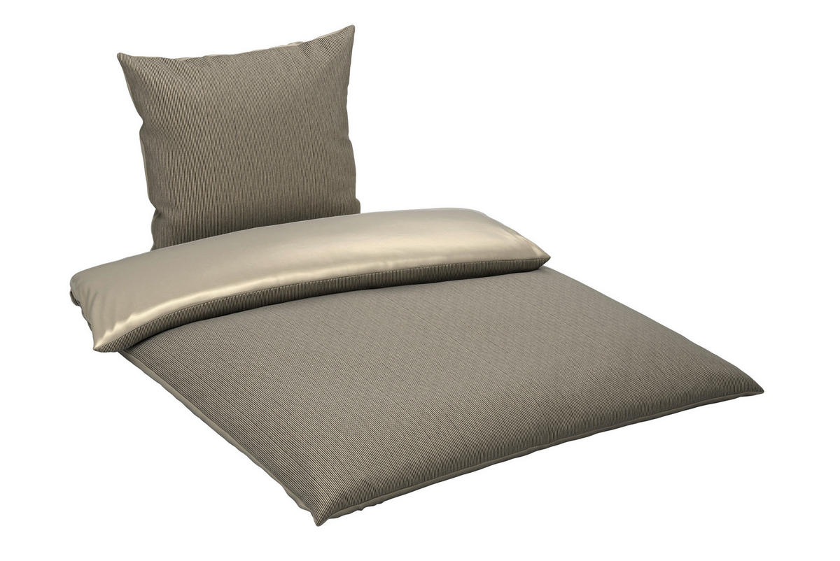 WENDEBETTWÄSCHE Satin 155/220 cm  - Taupe, Textil (155/220cm) - Bio:Vio
