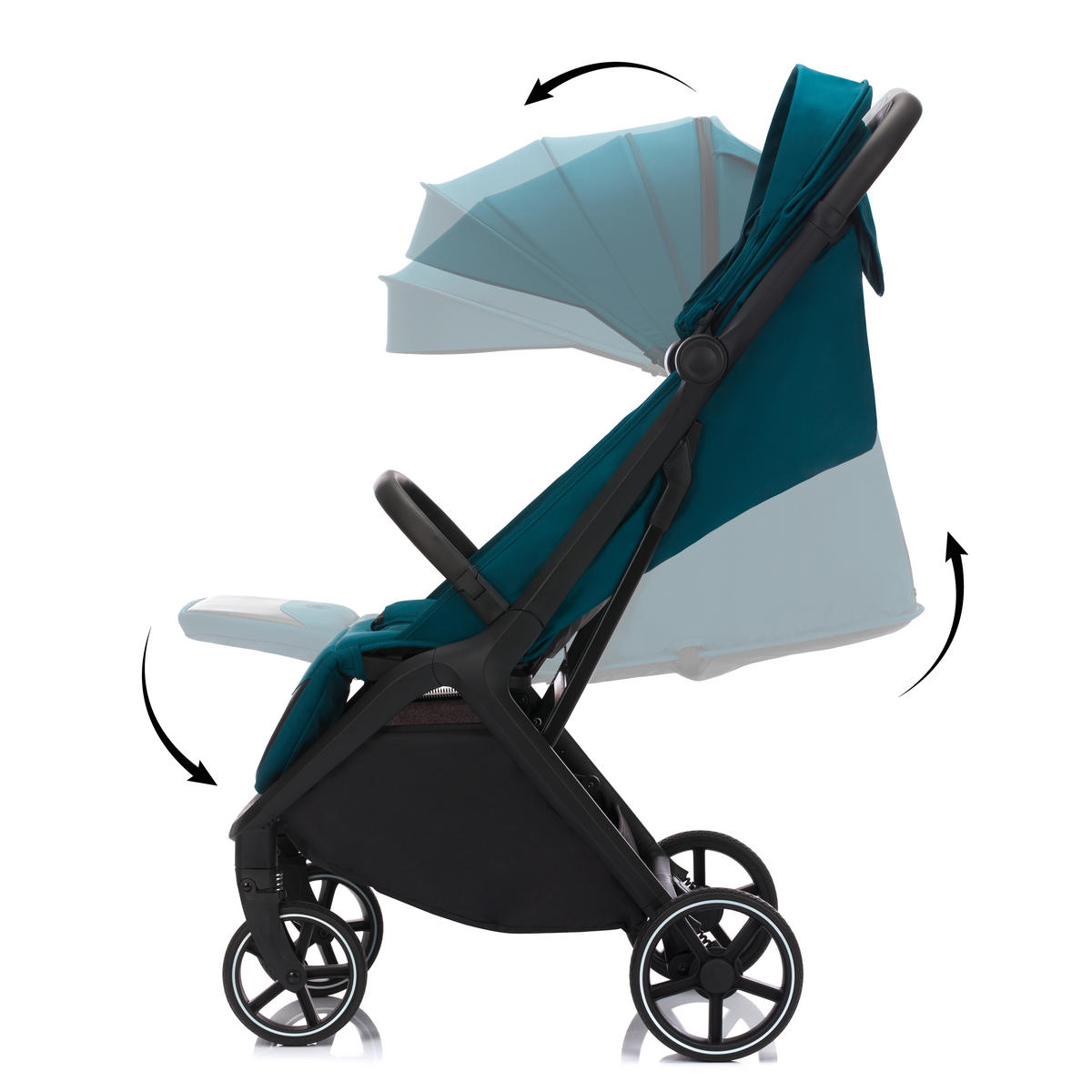 BUGGY Cooper  - Türkis/Schwarz, Basics, Textil (50/107/69cm) - Fillikid