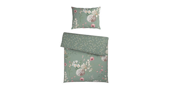 WENDEBETTWÄSCHE 2-teilig Flanell 140/200 cm  - Grün, KONVENTIONELL, Textil (140/200cm) - Esposa