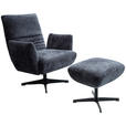 SESSEL in Chenille Dunkelblau  - Schwarz/Dunkelblau, Design, Textil/Metall (60/94/86cm) - Dieter Knoll