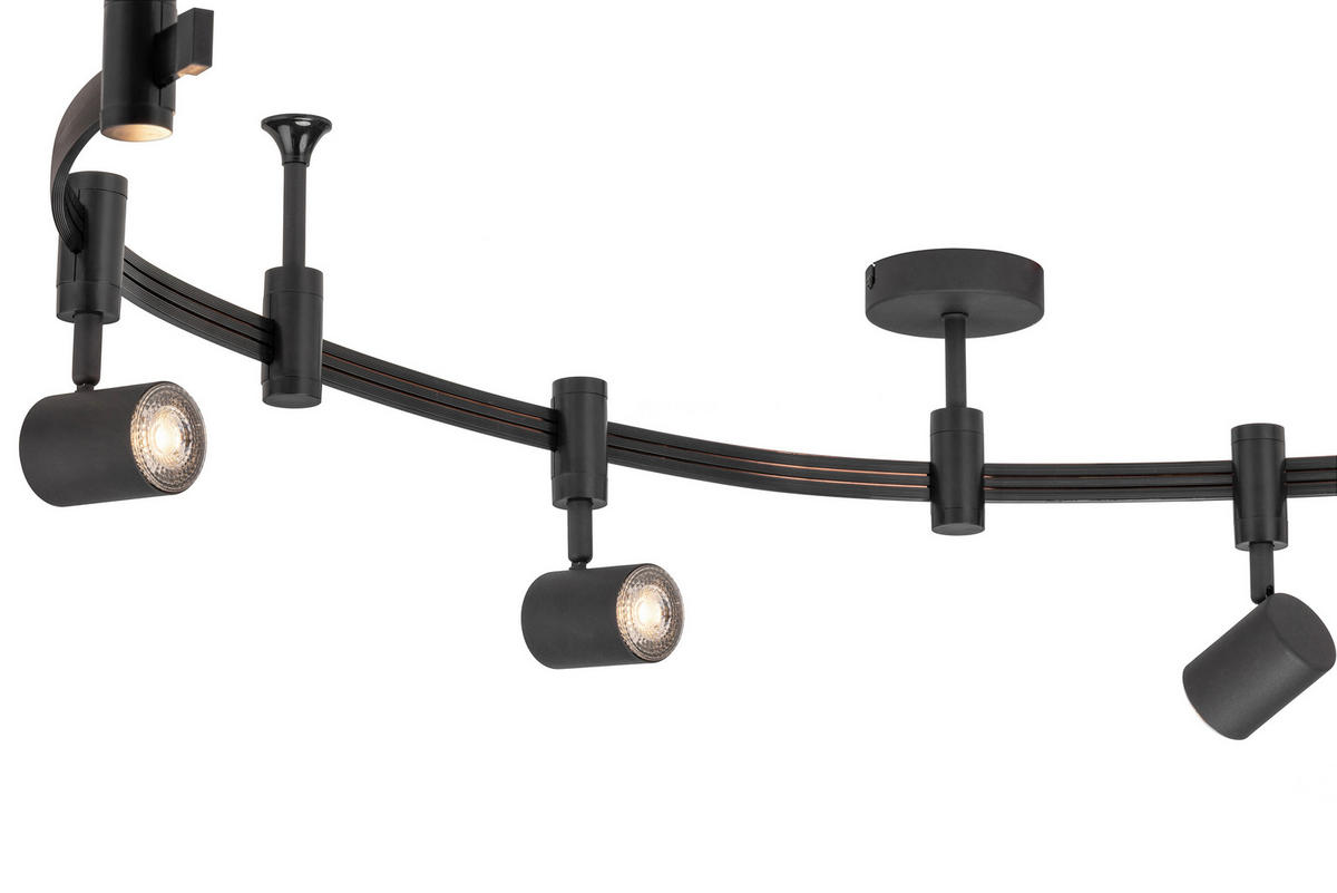 SCHIENENSYSTEM Street 240 cm   - Schwarz, Trend, Kunststoff/Metall (240cm) - Novel