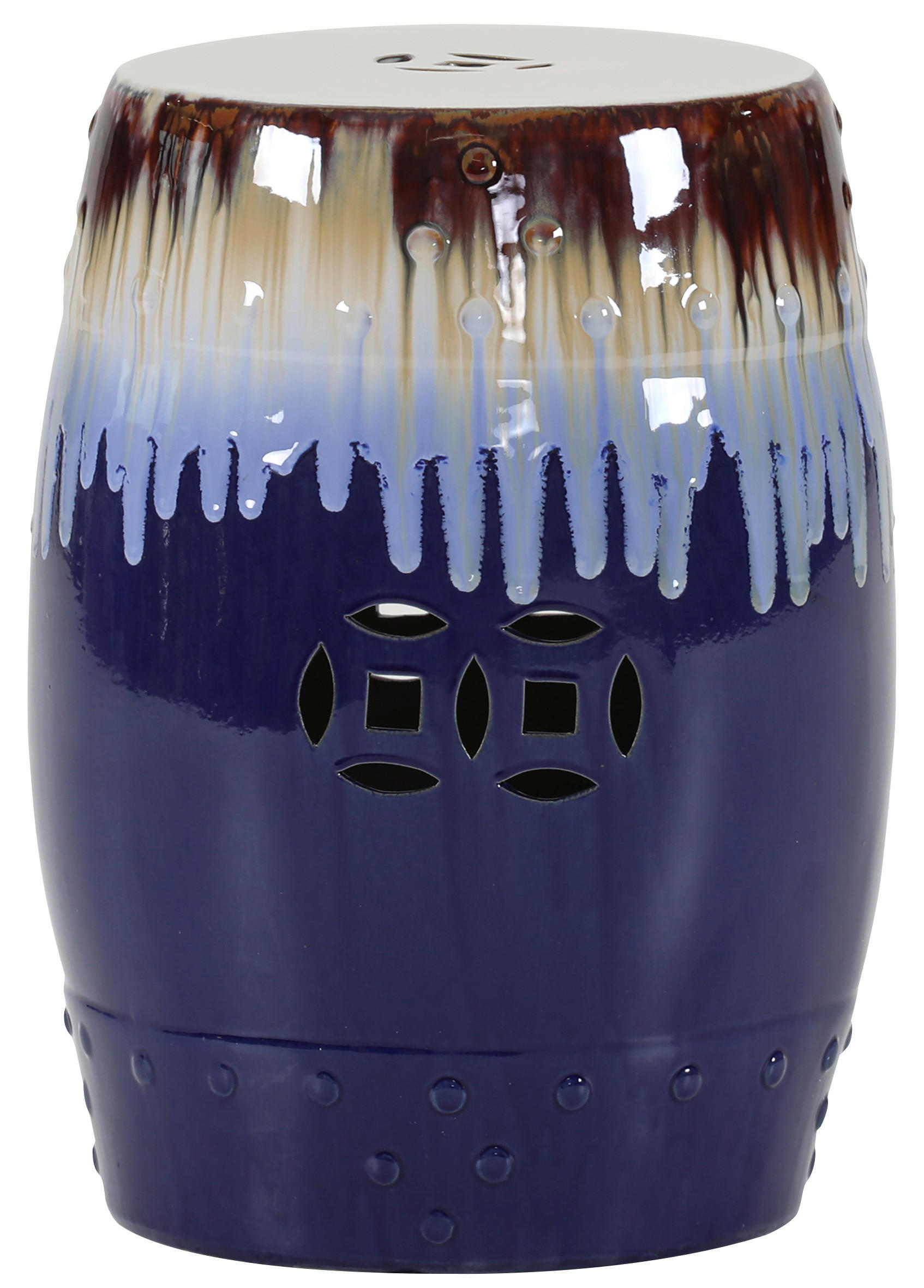 BEISTELLTISCH 33/33/45 cm Blau, Braun  - Blau/Braun, Design, Keramik (33/33/45cm) - Landscape