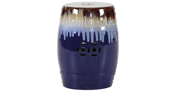 BEISTELLTISCH 33/33/45 cm Blau, Braun  - Blau/Braun, Design, Keramik (33/33/45cm) - Landscape