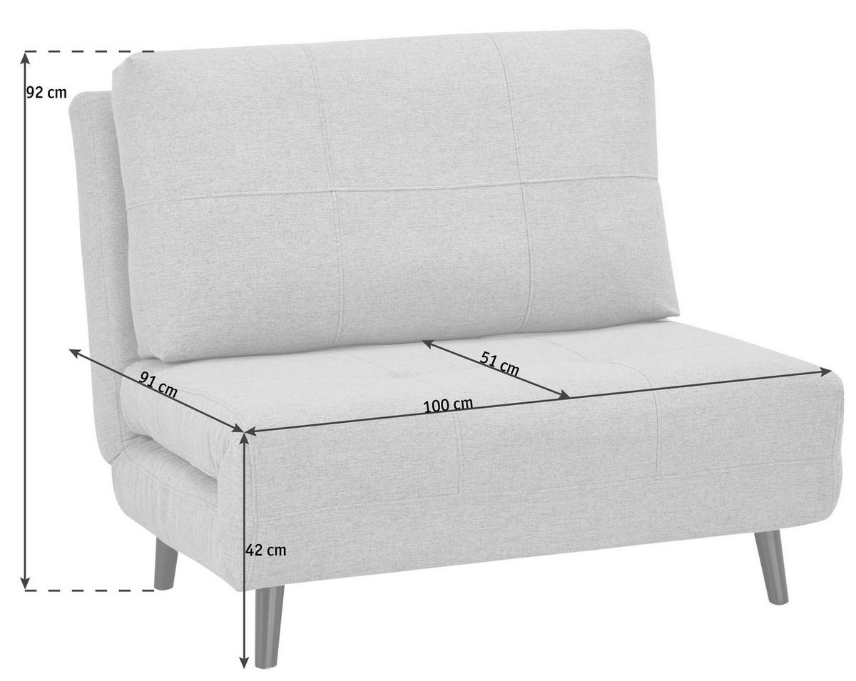 SCHLAFSESSEL in Webstoff Hellgrau  - Hellgrau/Schwarz, Design, Holz/Textil (102/89/85cm) - Ti'me