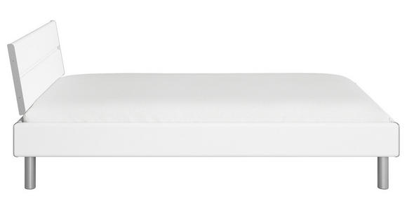 BETT 120/200 cm  in Weiß  - Alufarben/Weiß, Design, Metall (120/200cm) - Carryhome