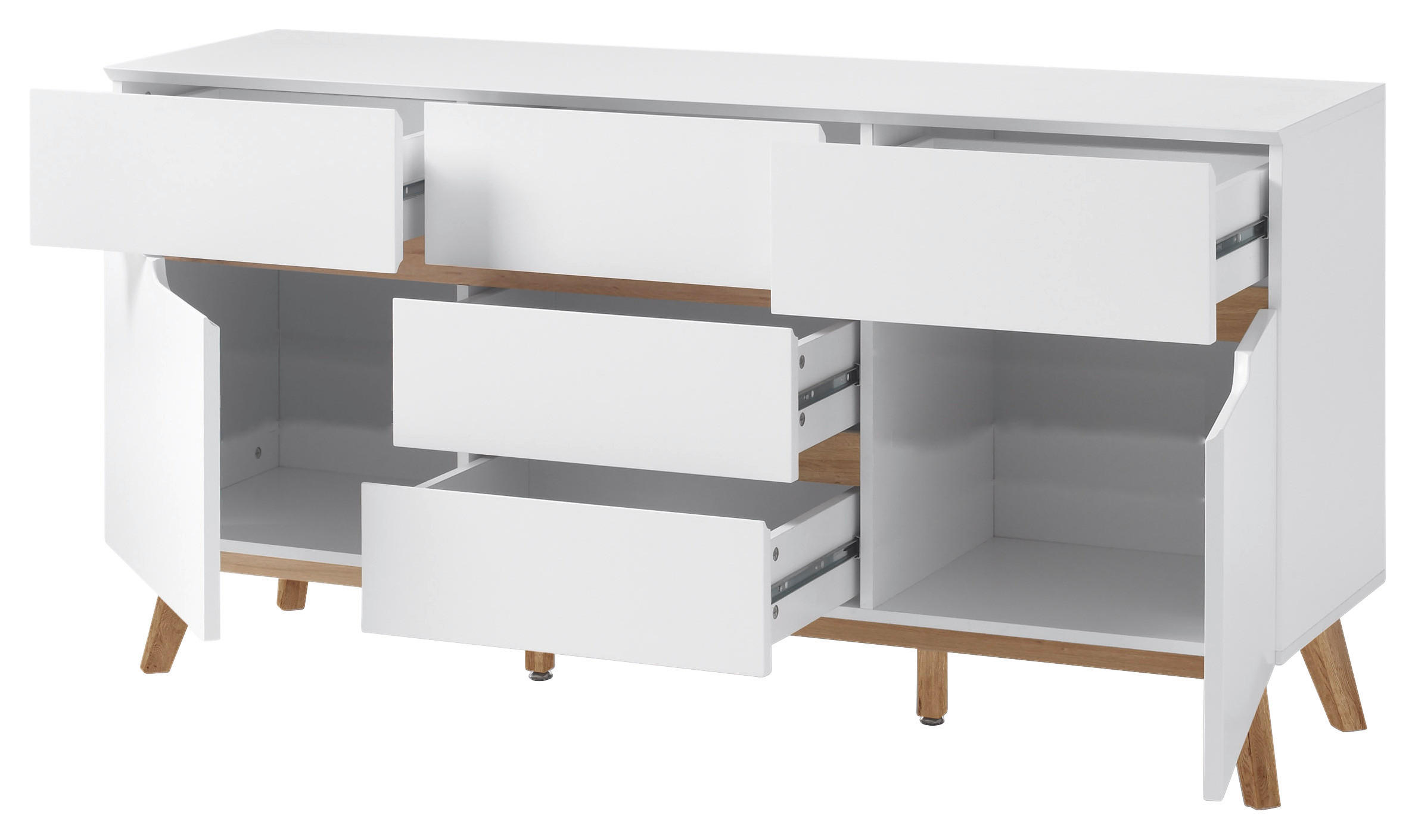SIDEBOARD  in 145/76/40 cm  - Weiß/Naturfarben, Design, Holz/Holzwerkstoff (145/76/40cm) - Livetastic