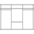 KLEIDERSCHRANK 270/208/58 cm 8-türig  - Plankeneiche/Alufarben, KONVENTIONELL, Glas/Holzwerkstoff (270/208/58cm) - Carryhome