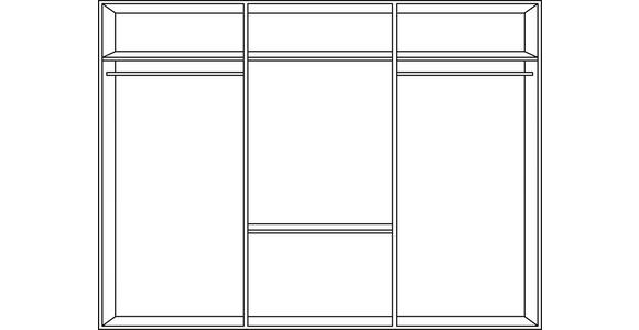 KLEIDERSCHRANK 270/208/58 cm 8-türig Plankeneiche - Plankeneiche/Alufarben, KONVENTIONELL, Glas/Holzwerkstoff (270/208/58cm) - Carryhome