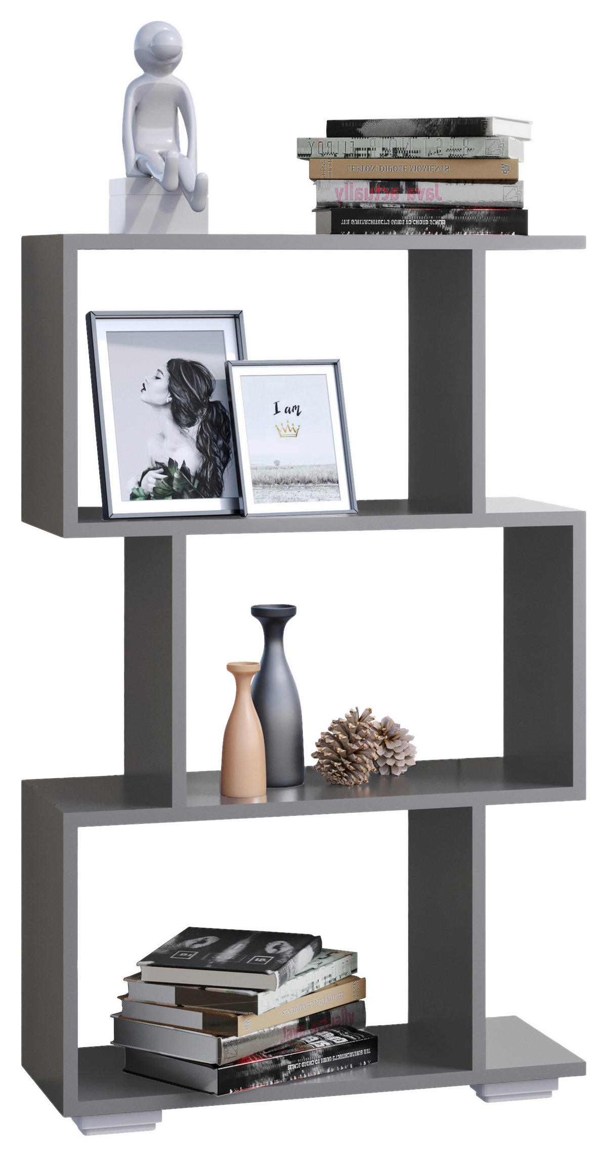 REGAL  60/97/24 cm Anthrazit  - Anthrazit/Silberfarben, Design, Holzwerkstoff/Kunststoff (60/97/24cm) - MID.YOU