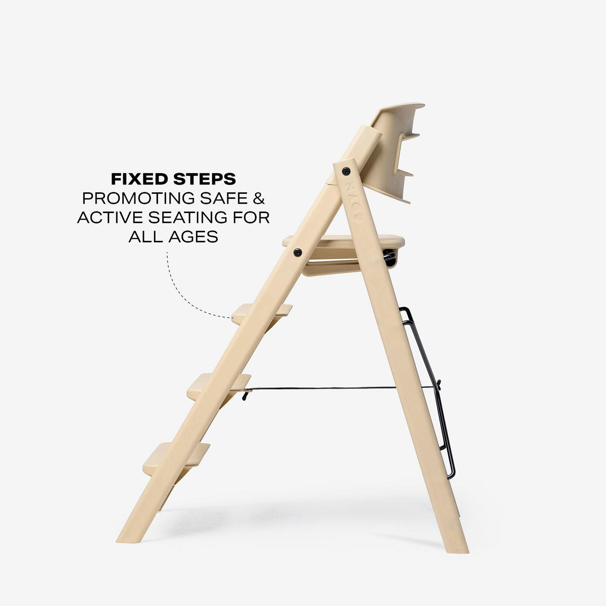 HRANILICA  KAOS Klapp High Chair  - krem, Basics, plastika (45,5/60/81cm)