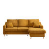 ECKSOFA Goldfarben Cord  - Goldfarben/Naturfarben, Design, Holz/Textil (228/150cm) - P & B