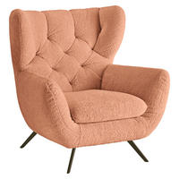CHESTERFIELD-SESSEL Chenille Altrosa  - Schwarz/Altrosa, Modern, Textil/Metall (100/94/95cm) - Pure Home Lifestyle