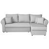 ECKSOFA in Flachgewebe Hellgrau  248/143 cm  - Hellgrau/Schwarz, Design, Kunststoff/Textil (248/143cm) - P & B