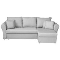 ECKSOFA in Flachgewebe Hellgrau  248/143 cm  - Hellgrau/Schwarz, Design, Kunststoff/Textil (248/143cm) - P & B