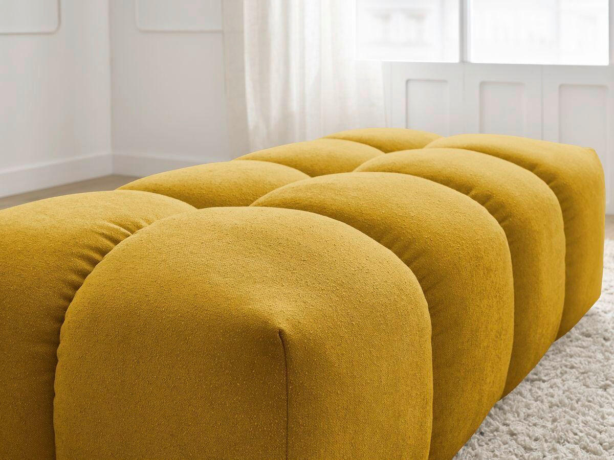 HOCKER EVEREST Struktur Gelb  - Gelb/Schwarz, MODERN, Kunststoff/Textil (140/70/40cm)