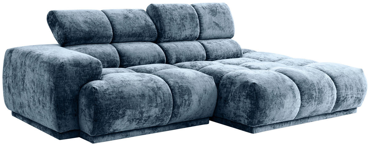 ECKSOFA in Flachgewebe Blau  - Blau, Modern, Textil (239/150cm) - MID.YOU