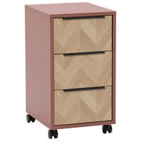 ROLLCONTAINER Eichefarben, Mauve  - Eichefarben/Mauve, Basics, Holzwerkstoff/Kunststoff (32,6/59,7/39,1cm) - MID.YOU