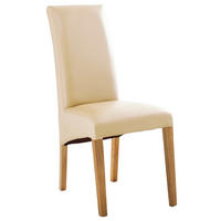 STUHL  Beinauswahl, Stoffauswahl Lederlook  Eichefarben, Beige  - Eichefarben/Beige, Konventionell, Holz/Textil (47/102/57cm) - Carryhome