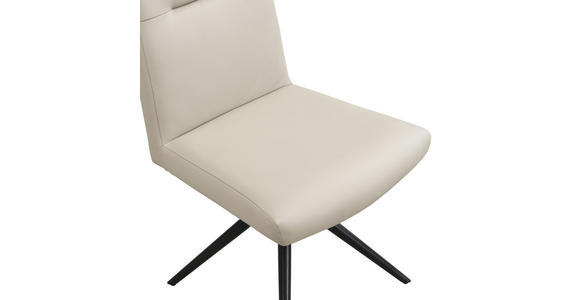 STUHL Echtleder Schwarz, Beige  - Beige/Schwarz, Trend, Leder/Metall (47/89/62cm) - Novel