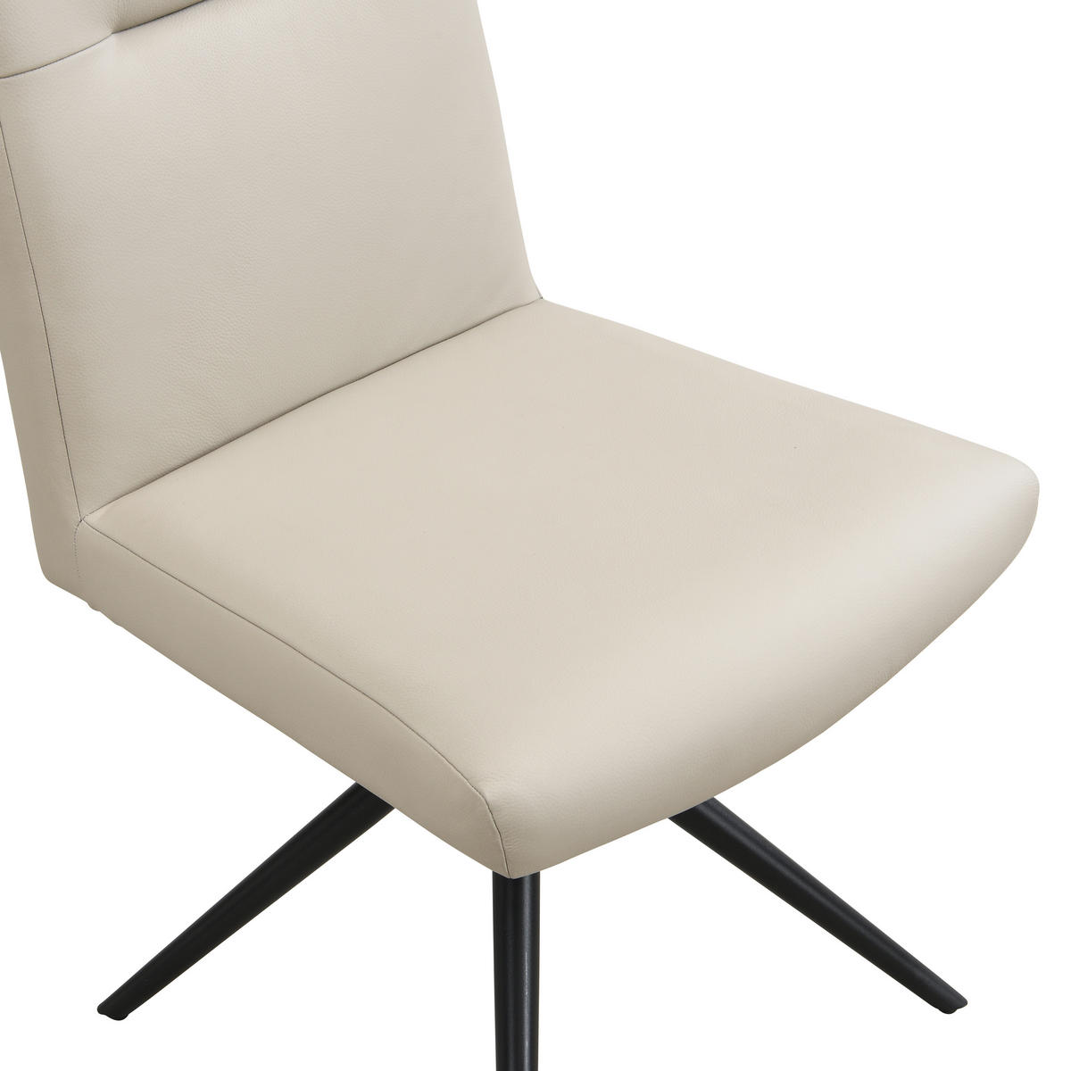 STUHL Echtleder Schwarz, Beige  - Beige/Schwarz, Trend, Leder/Metall (47/89/62cm) - Novel