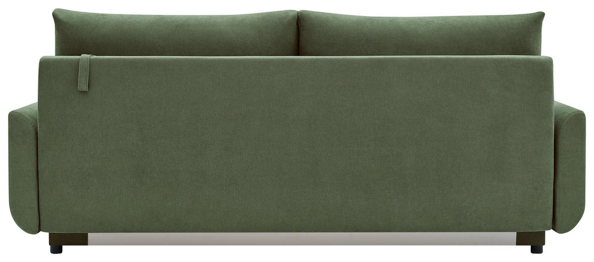 SCHLAFSOFA DUO Mikrofaser Grün  inkl. Rückenkissen, Bettkasten, Schlaffunktion, Rücken echt  - Naturfarben/Grün, Design, Textil (218/90/110cm) - P & B