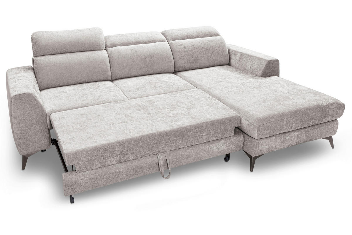 ROHOVÁ SEDAČKA, textil, pískové barvy - černá/pískové barvy, Basics, kov/textil (264/191cm) - Livetastic