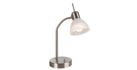 TISCHLEUCHTE 12/30 cm - Weiß/Nickelfarben, Basics, Glas/Metall (12/30cm) - Novel