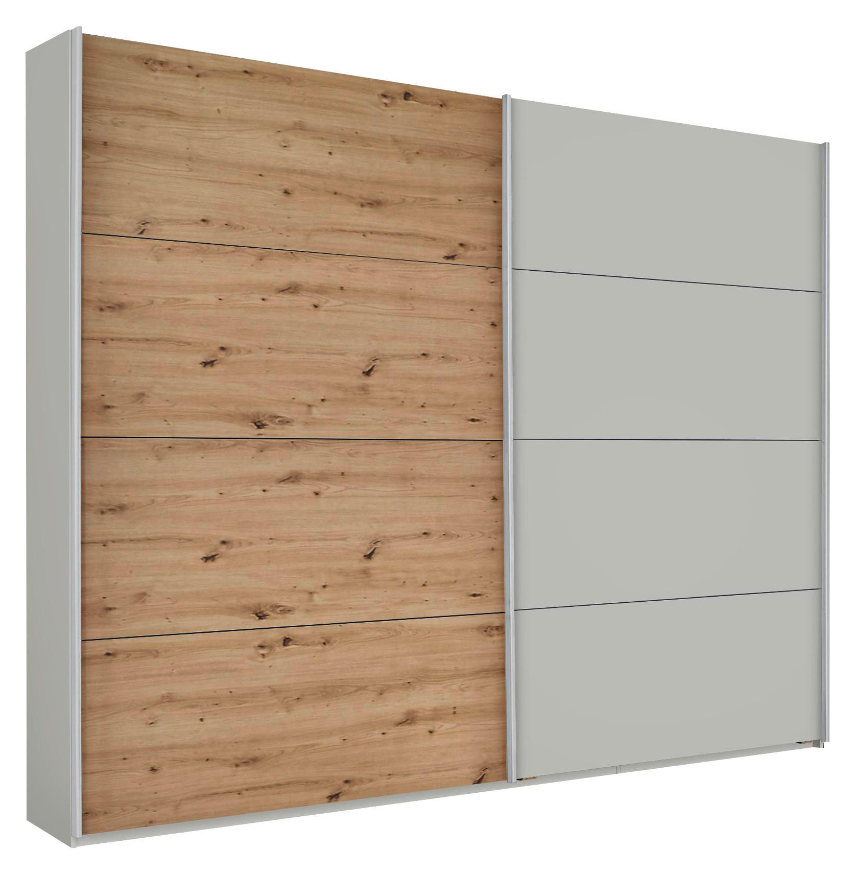 Schwebetürenschrank 271 Cm Feldkirch, Grau/eiche