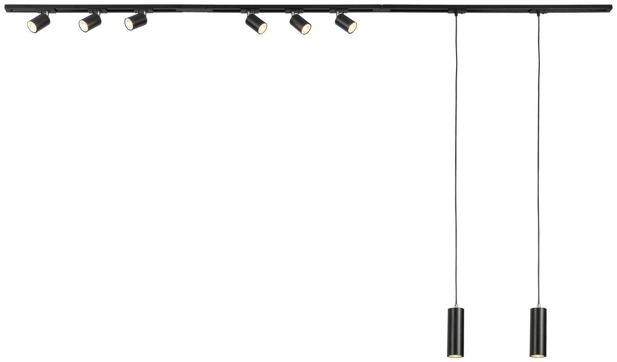 DECKENLEUCHTE 262 cm   - Schwarz, Trend, Kunststoff/Metall (262cm) - Novel