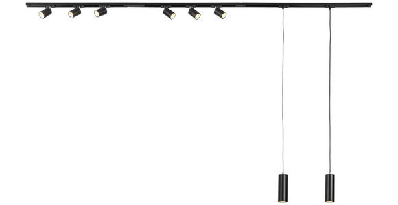 SCHIENENSYSTEM - Chromfarben/Schwarz, Trend, Kunststoff/Metall (262cm) - Novel