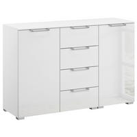 SIDEBOARD  in 120/81/42 cm  - Klar/Silberfarben, Design, Glas/Holzwerkstoff (120/81/42cm) - Novel